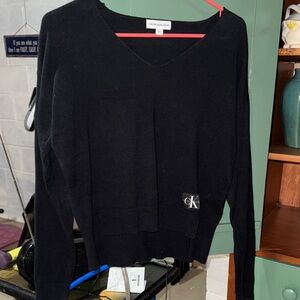 Calvin Klein Women's Black V-Neck Sweater